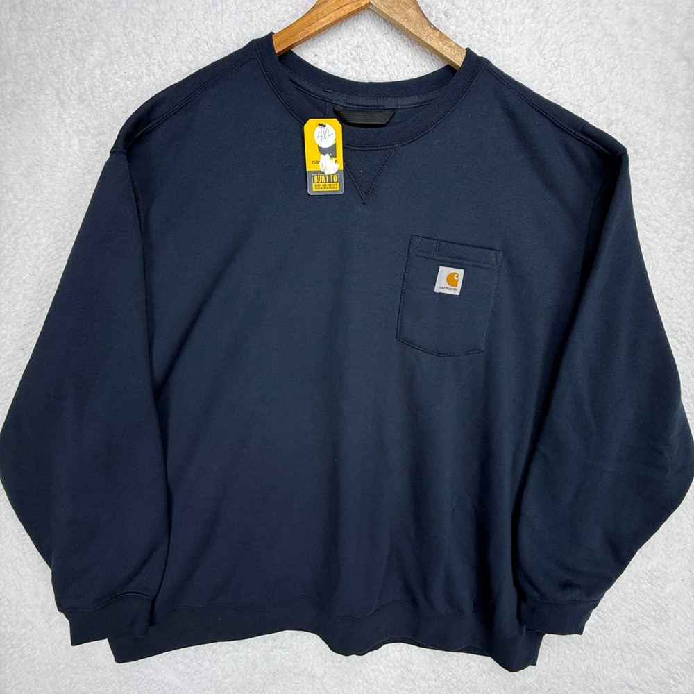 Carhartt Mens 4XL Navy Blue Loose Fit Midweight Pocket Sweatshirt 103852 472 NWT